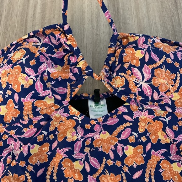 J. Crew Halter cutout one-piece in painted block print Floral Cutout New Size 14 - Picture 9 of 11